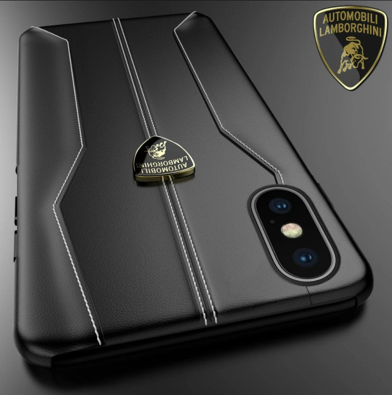 Luxury Genuine Leather Hand Crafted Official Lamborghini Huracan D1 Series Cover for Apple iPhone 13 Series