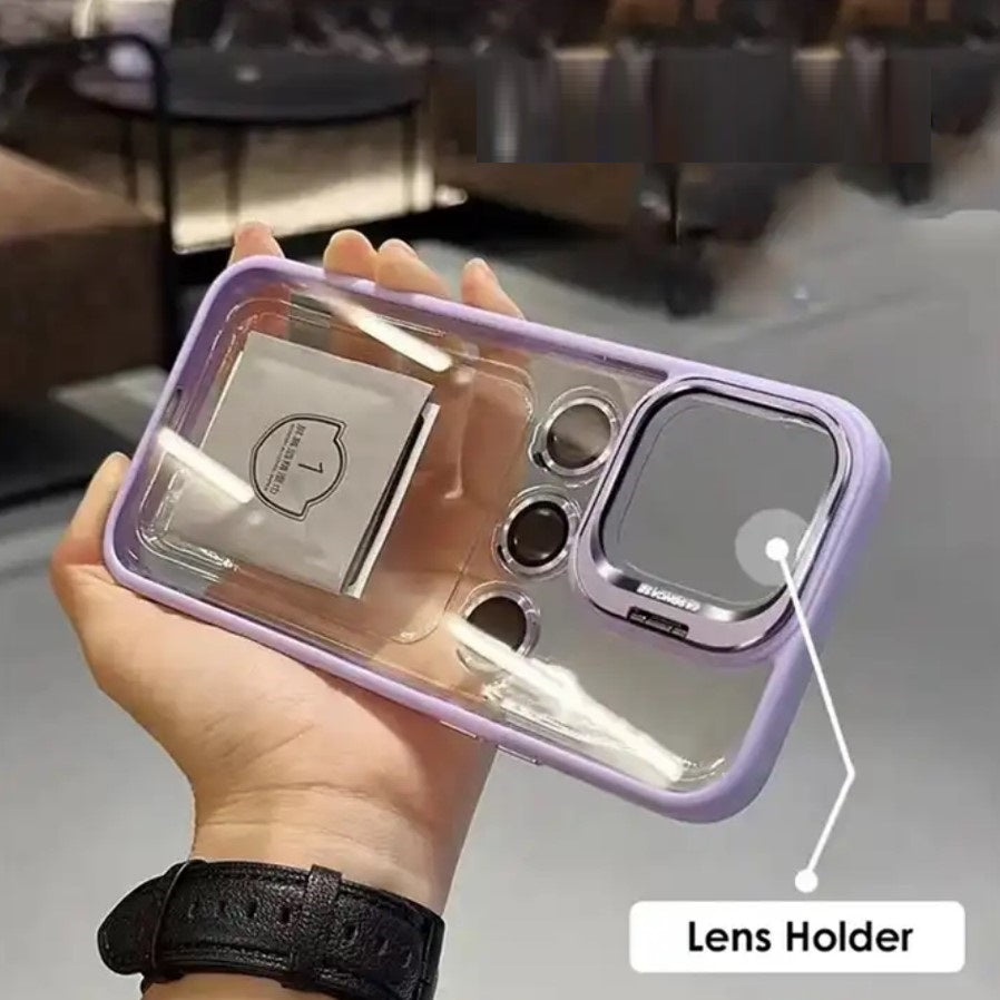 Camera Stand Cases with Lens Protection For iPhone 15 Pro Max (with Free Camera Lens)