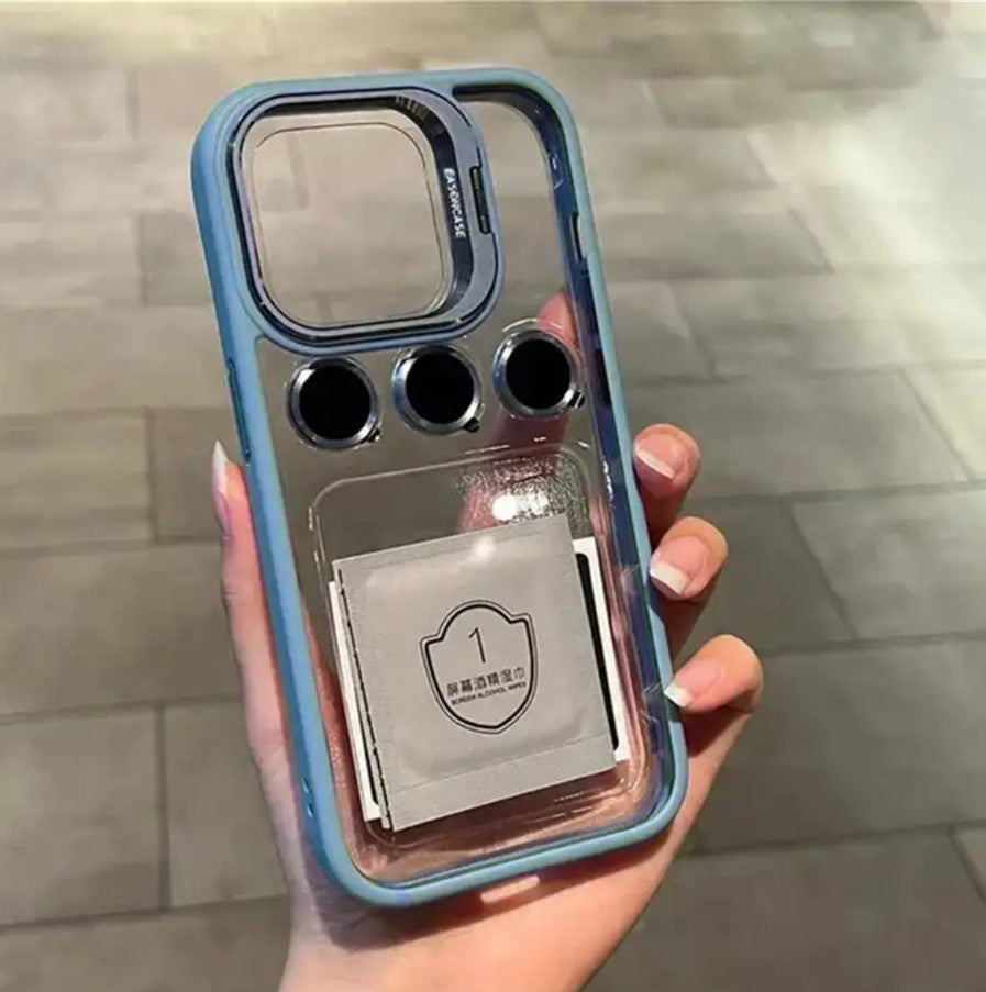 Camera Stand Cases with Lens Protection For iPhone 16 Series (with Free Camera Lens)