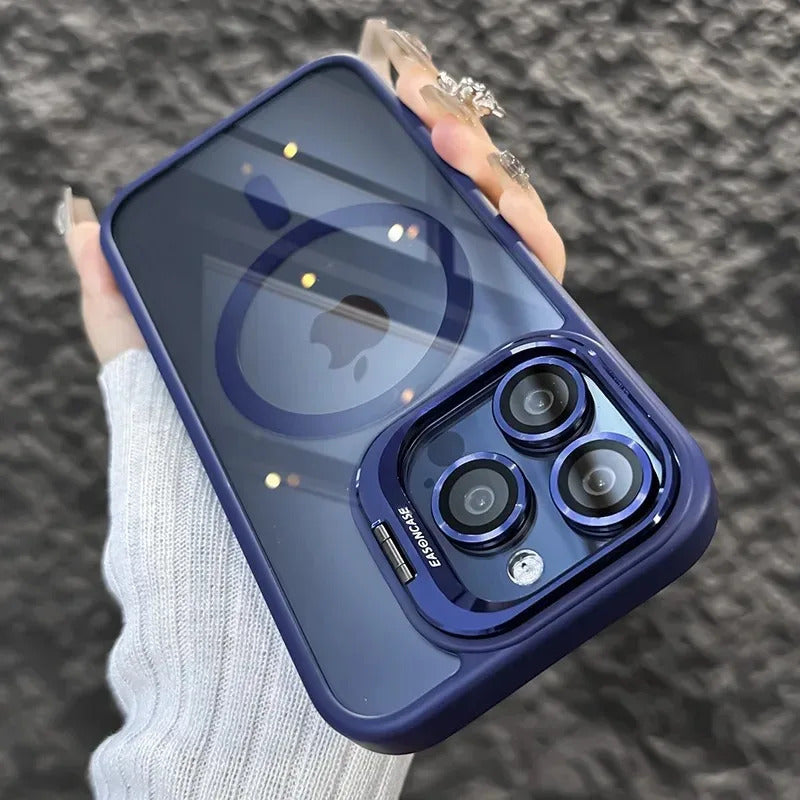 Ultra Premium Mag-Safe Support Camera Stand Cases with Lens Protection For iPhones (with Free Camera Lens) (Select Model)
