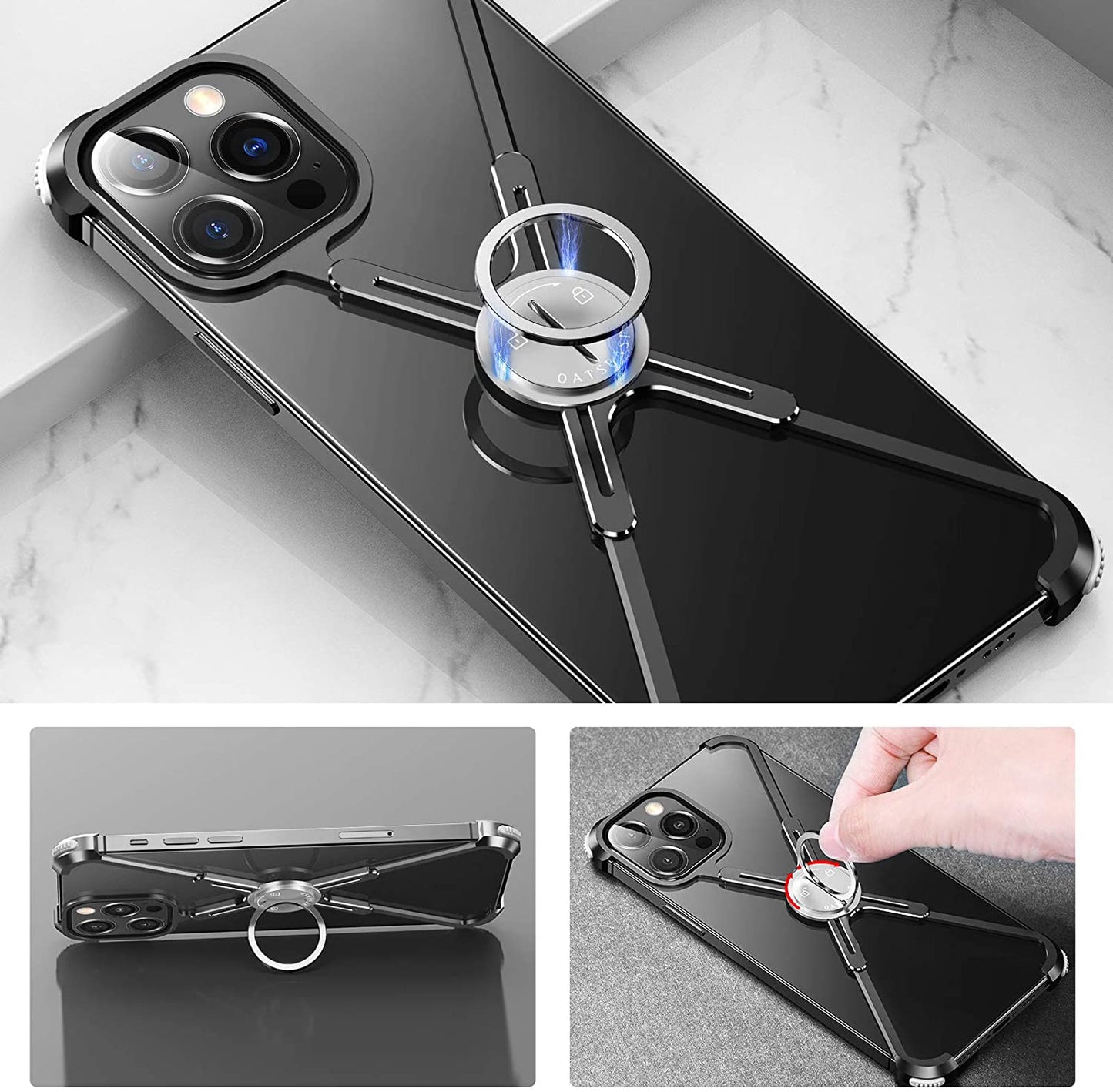 Premium Aluminium X Shape Bumper Frame Case for iPhone 12, iPhone 12 Pro, iPhone 12 Pro Max