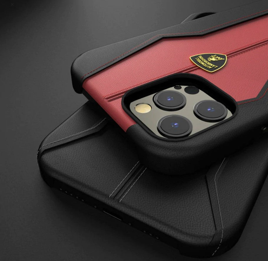 Luxury Genuine Leather Hand Crafted Official Lamborghini Huracan D1 Series Cover for Apple iPhone 12 Series | iPhone 13 Series (Select Model)