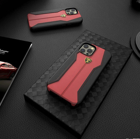 Luxury Genuine Leather Hand Crafted Official Lamborghini Huracan D1 Series Cover for Apple iPhone 12, 12 Pro, 12 Pro Max
