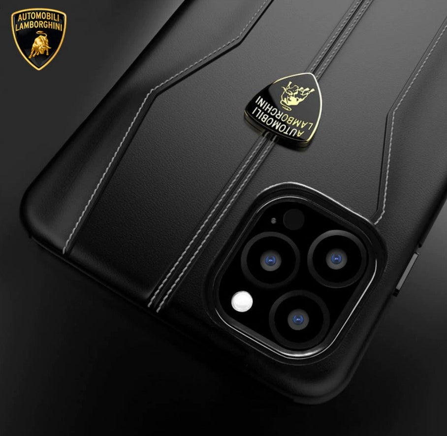 Luxury Genuine Leather Hand Crafted Official Lamborghini Huracan D1 Series Cover for Apple iPhone 12 Series | iPhone 13 Series (Select Model)