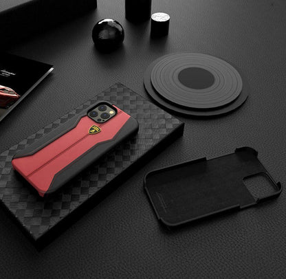 Luxury Genuine Leather Hand Crafted Official Lamborghini Huracan D1 Series Cover for Apple iPhone 12 Series | iPhone 13 Series (Select Model)