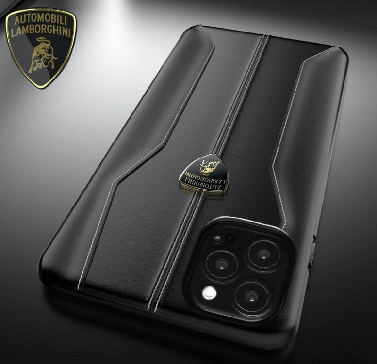 Luxury Genuine Leather Hand Crafted Official Lamborghini Huracan D1 Series Cover for Apple iPhone 12, 12 Pro, 12 Pro Max