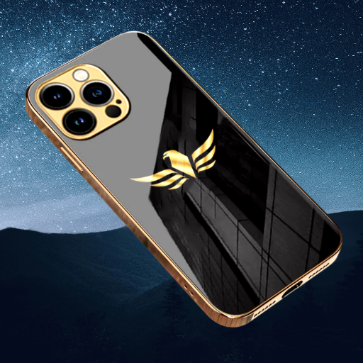 Premium Gold Plated Toughened Glass Case For iPhones