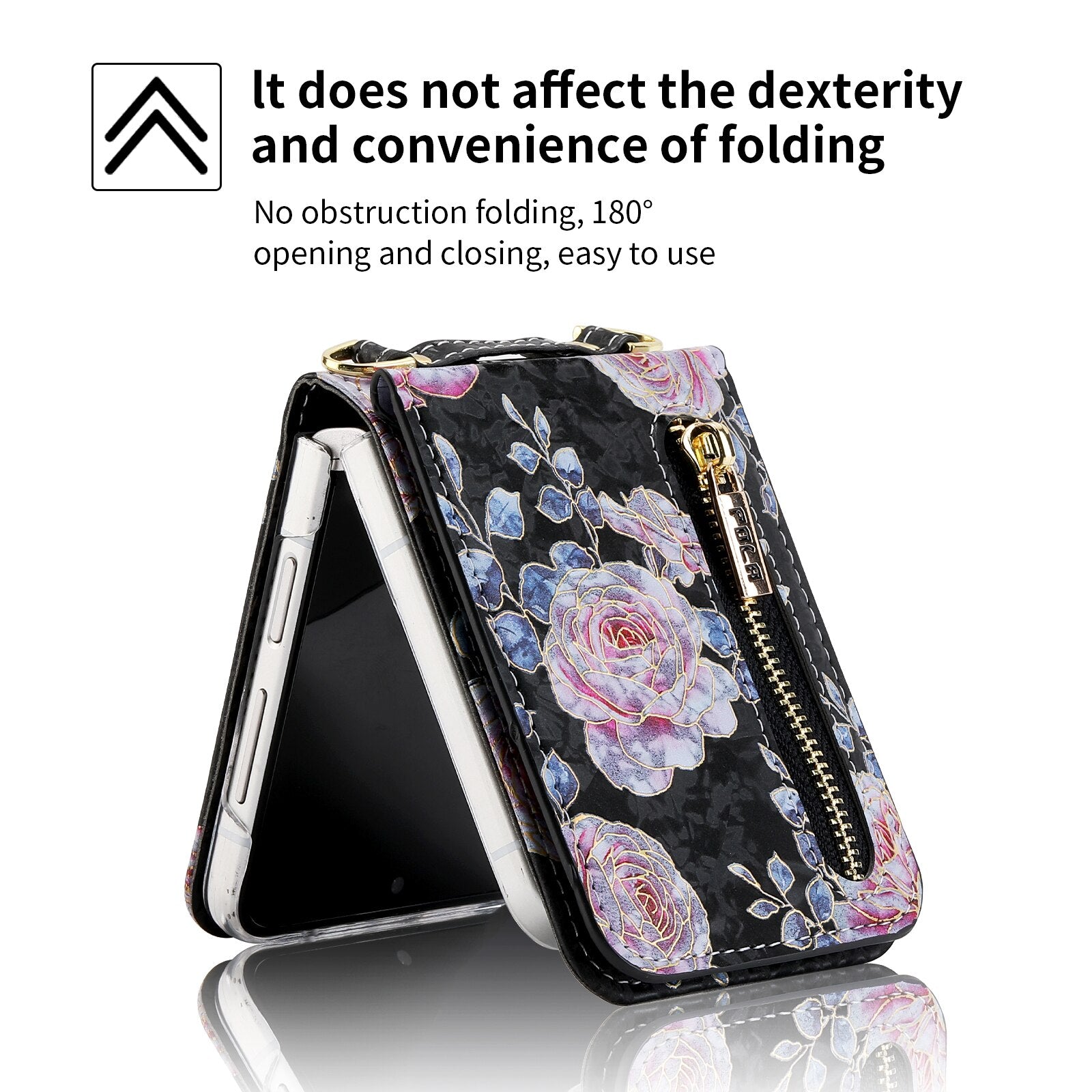 Premium 3D Leather Pocket Holder Standing Case For Galaxy Z Flip4