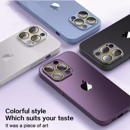 Premium Chromatic Lens's Protected Glass Case For iPhone 16 / 15 Series