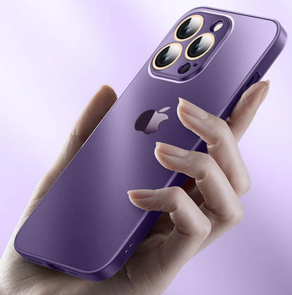 Luxurious Chromatic Lens Protection Glass Case For iPhone 13/14 Series