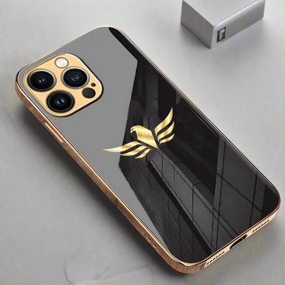 Premium Gold Plated Toughened Glass Case For iPhones 14 Series (Select Model from the Options)