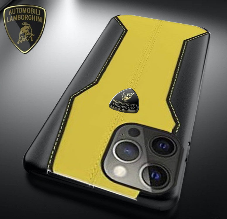 Luxury Genuine Leather Hand Crafted Official Lamborghini Huracan D1 Series Cover for Apple iPhone 12 Series | iPhone 13 Series (Select Model)