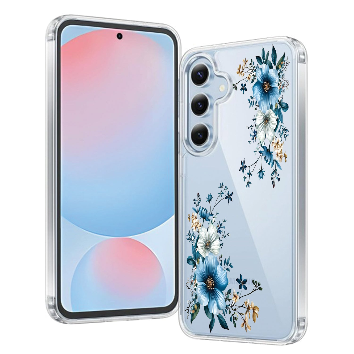 Cute 3D Embossed Flower Design Case+ Solid Case Collection for Samsung Galaxy S25 | S24 | S23/FE/Ultra (Select Model)