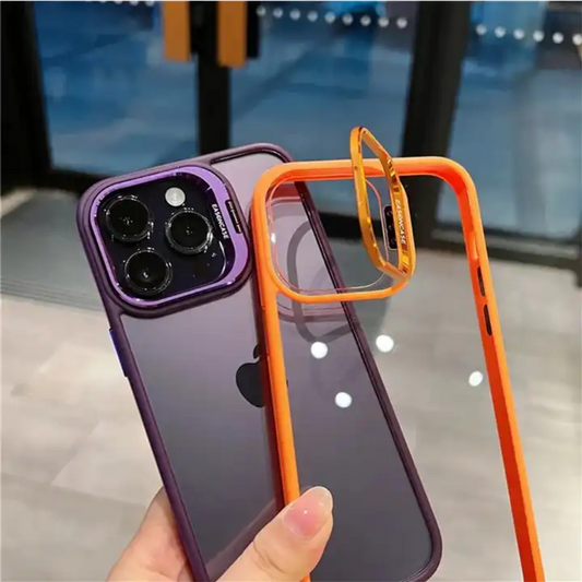 Camera Stand Cases with Lens Protection For iPhone 16 Series (with Free Camera Lens)