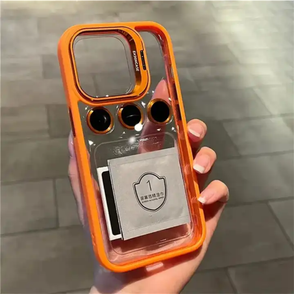 Camera Stand Cases with Lens Protection For iPhone 15 Pro Max (with Free Camera Lens)