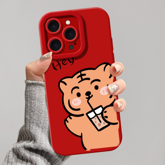 Cute Tiger Silicone Case for Apple iPhone Series