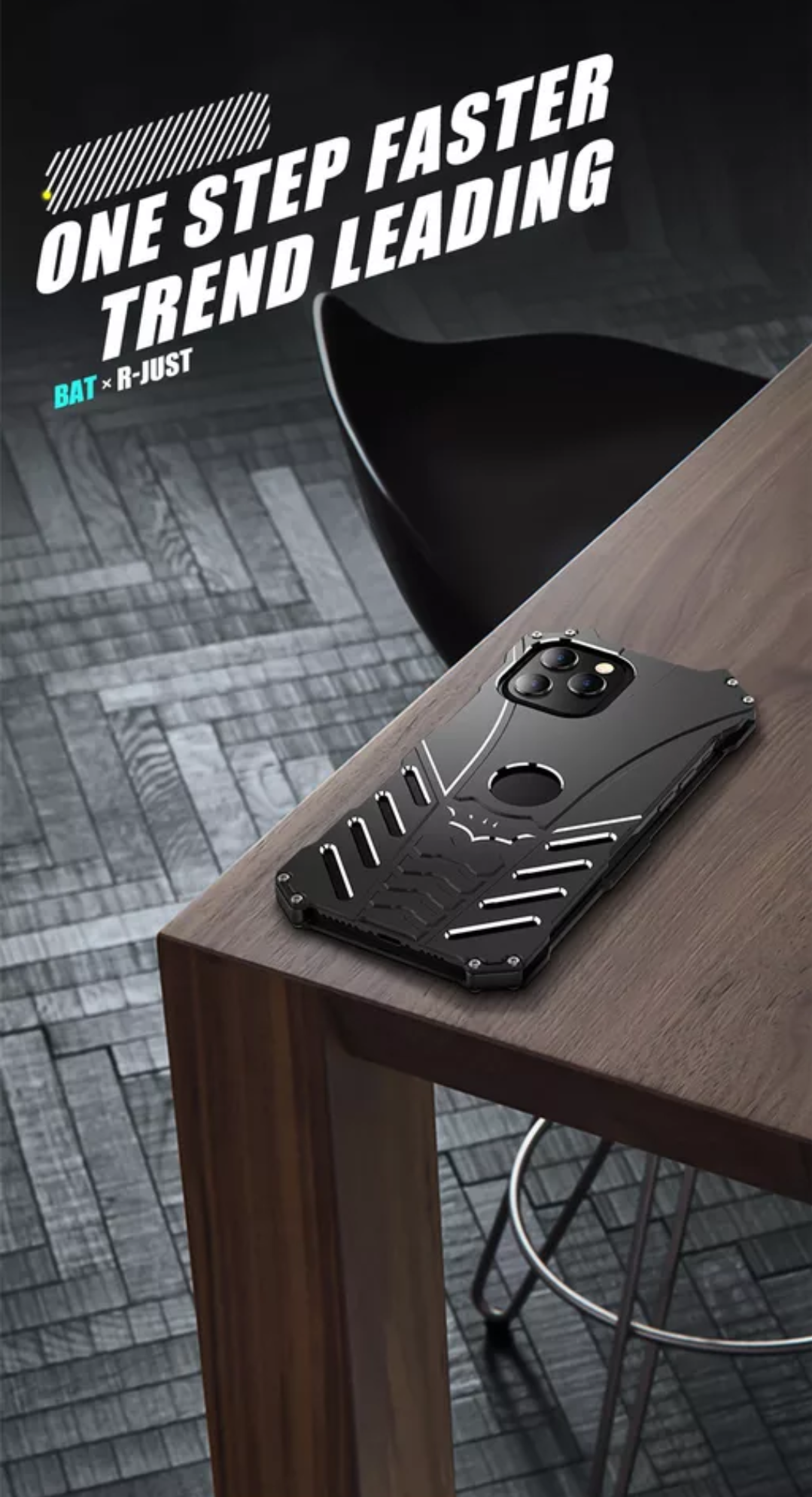 R-Just Aluminium Alloy Batman Case with Stand for iPhone 12 Series | iPhone 13 Series (Select Model)