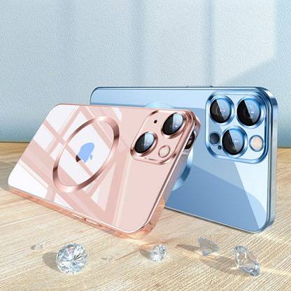 Premium Square Silicone MagSafe Case with Dedicated Camera Lens Shield for iPhone 11, 12, 13, and 14 Series