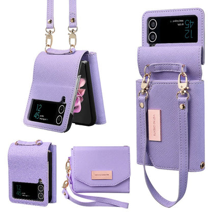 Luxurious Leather Wallet Case For Galaxy Z Flip3 / Galaxy Z Flip4