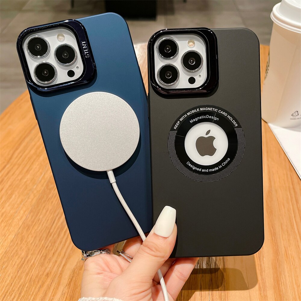 2-in-1 Magnetic Glass Lens Protector with Folding Bracket Stand Case for iPhone 13 and iPhone 14 Series