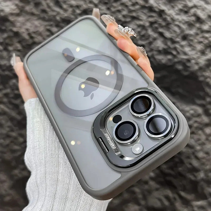 Mag-Safe Support Camera Stand Cases with Lens Protection For iPhones (with Free Camera Lens) (Select Model)