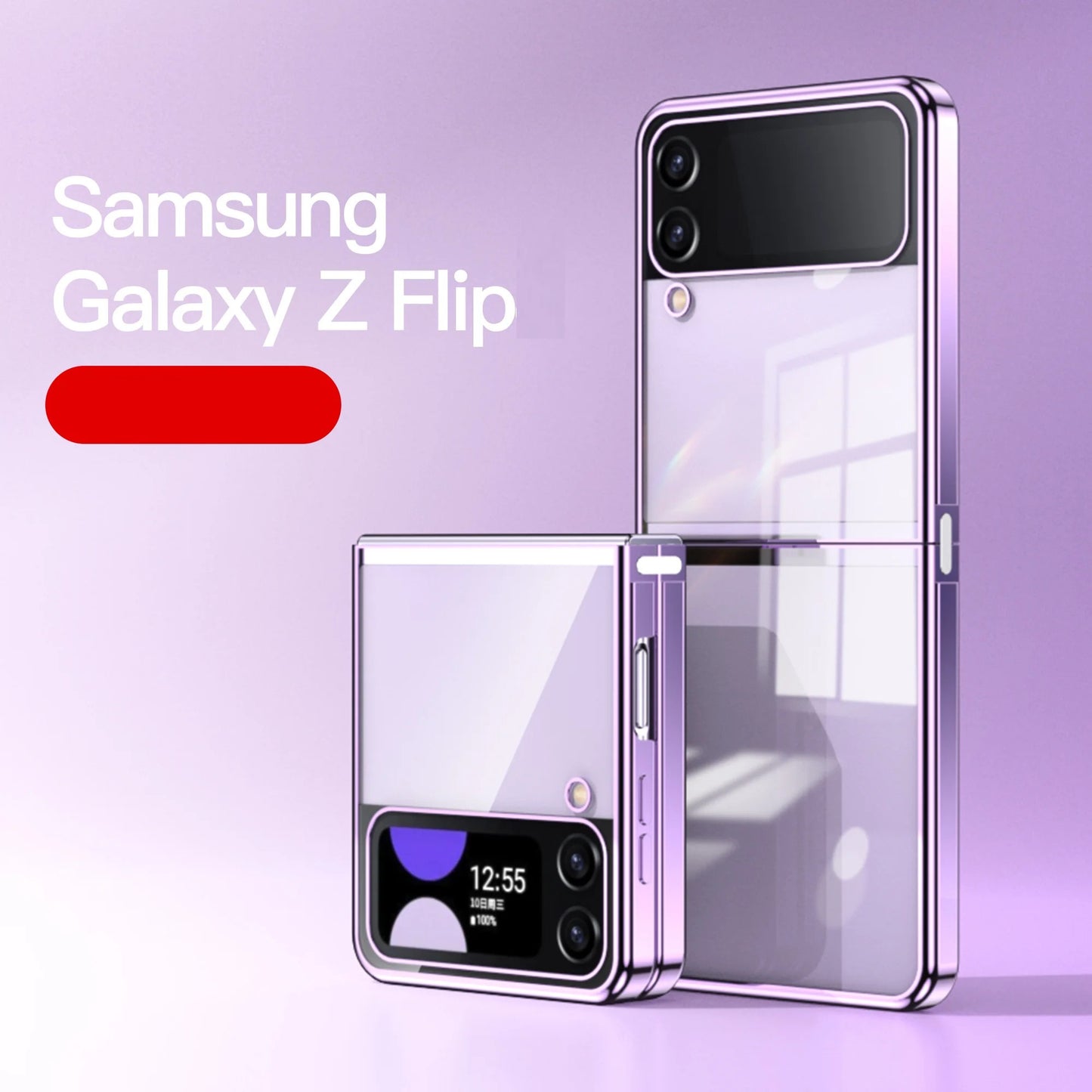 Premium Crystal Clear Case For Galaxy Z Flip3 / Galaxy Z Flip4