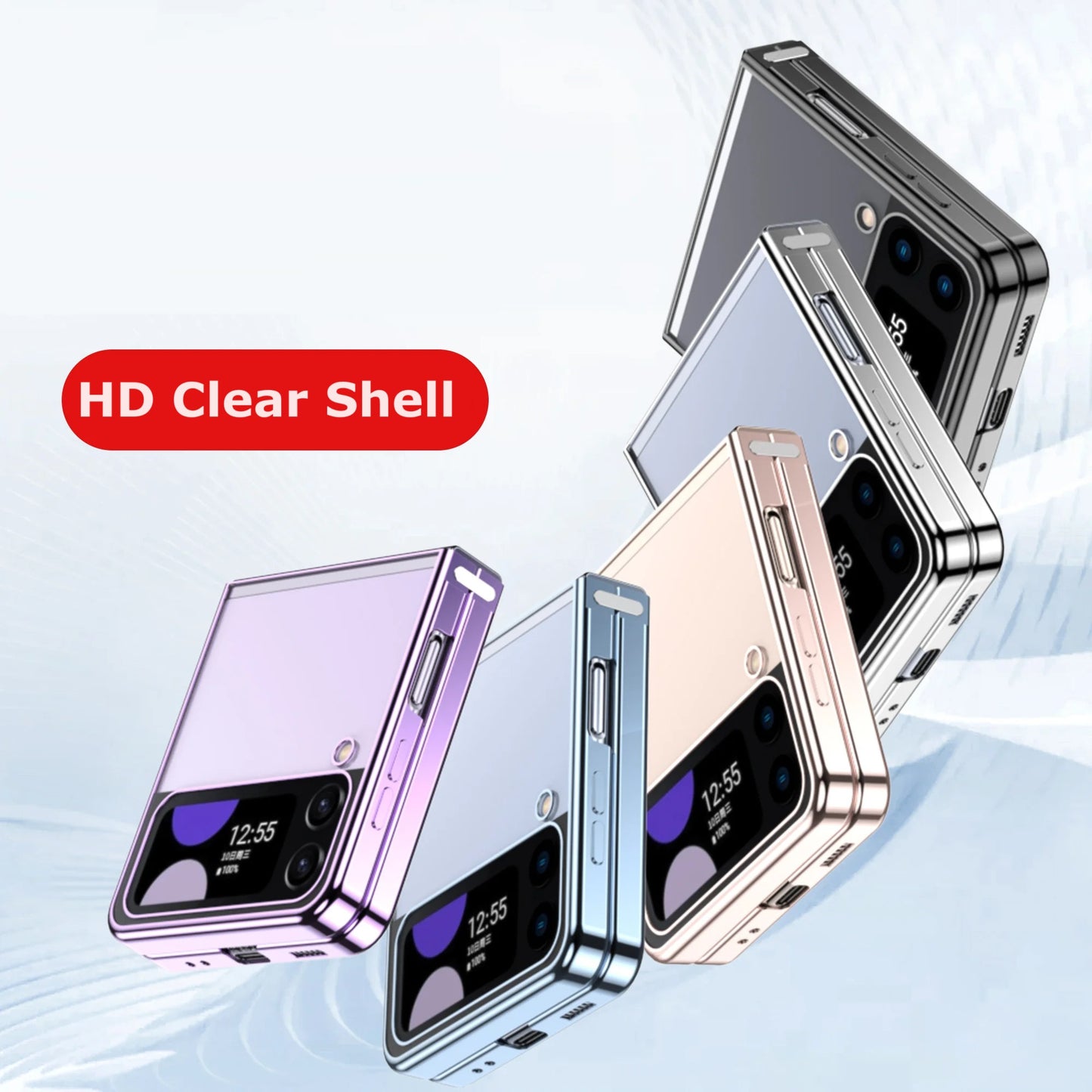 Premium Crystal Clear Case For Galaxy Z Flip3 / Galaxy Z Flip4